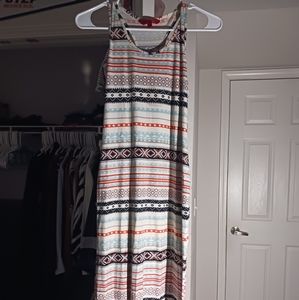 HOT KISS patterned maxi dress with slits on legs